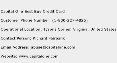 Capital One Best Buy Credit Card Phone Number Customer Service