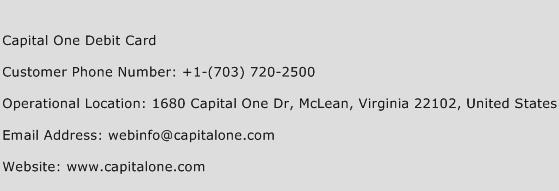 Capital One Debit Card Phone Number Customer Service