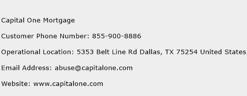 Capital One Mortgage Phone Number Customer Service
