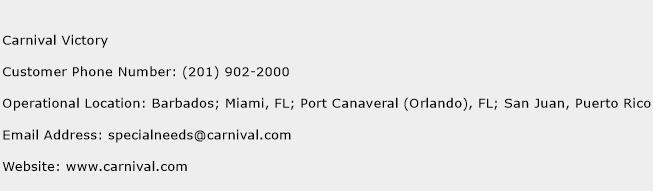 Carnival Victory Phone Number Customer Service