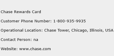 Chase Rewards Card Phone Number Customer Service