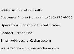 Chase United Credit Card Phone Number Customer Service