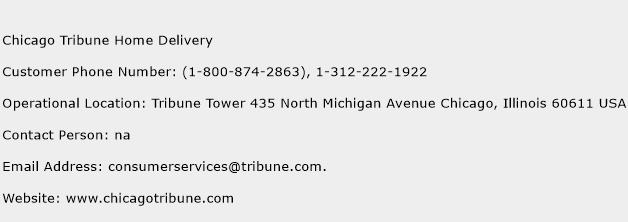Chicago Tribune Home Delivery Phone Number Customer Service
