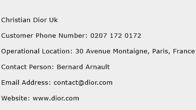 Christian Dior Uk Phone Number Customer Service