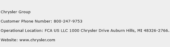 Chrysler Group Phone Number Customer Service