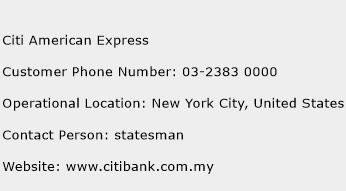 Citi American Express Phone Number Customer Service