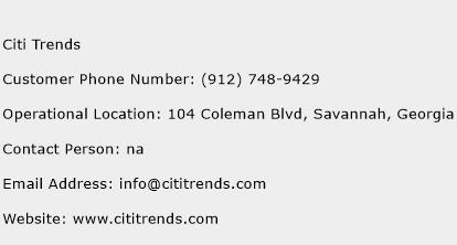 Citi Trends Phone Number Customer Service