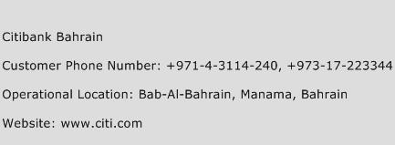 Citibank Bahrain Phone Number Customer Service