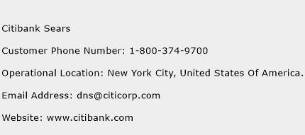 Citibank Sears Phone Number Customer Service