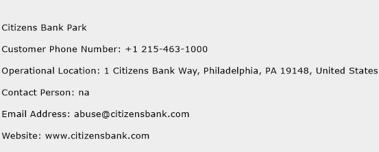 Citizens Bank Park Phone Number Customer Service