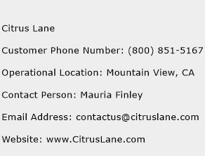 Citrus Lane Phone Number Customer Service