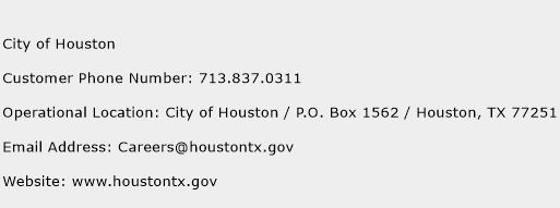 City of Houston Phone Number Customer Service