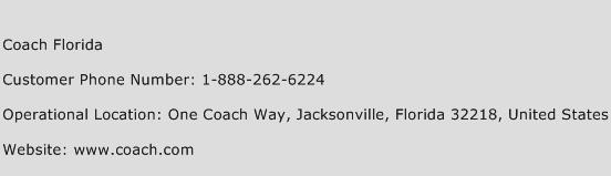 Coach Florida Phone Number Customer Service