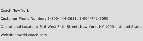 Coach New York Phone Number Customer Service