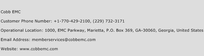 Cobb EMC Phone Number Customer Service