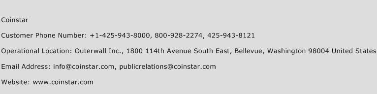 Coinstar Phone Number Customer Service