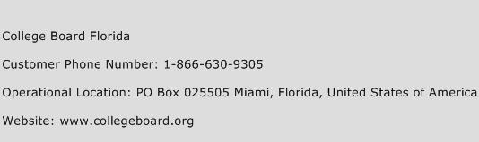 College Board Florida Phone Number Customer Service