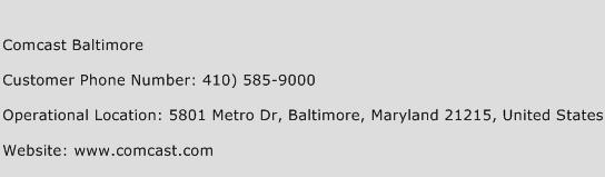 Comcast Baltimore Phone Number Customer Service