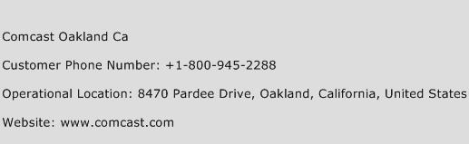 Comcast Oakland Ca Phone Number Customer Service