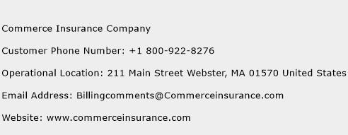 Commerce Insurance Company Phone Number Customer Service