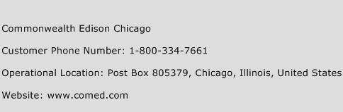 Commonwealth Edison Chicago Phone Number Customer Service