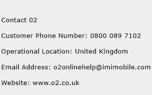 Contact 02 Phone Number Customer Service