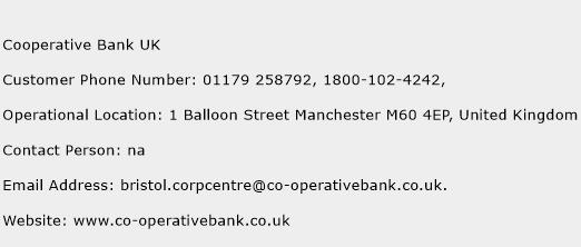 Cooperative Bank UK Phone Number Customer Service