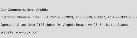 Cox Communications Virginia Phone Number Customer Service