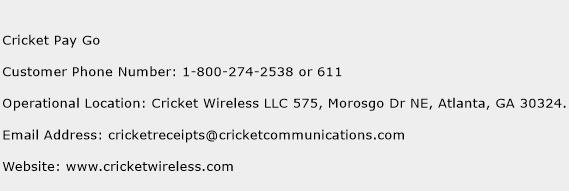 Cricket Pay Go Phone Number Customer Service