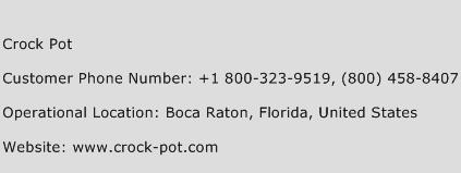 Crock Pot Phone Number Customer Service