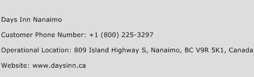 Days Inn Nanaimo Phone Number Customer Service
