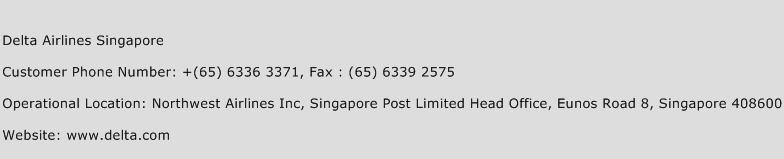 Delta Airlines Singapore Phone Number Customer Service