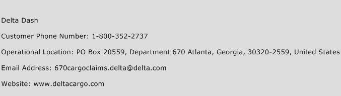 Delta Dash Phone Number Customer Service