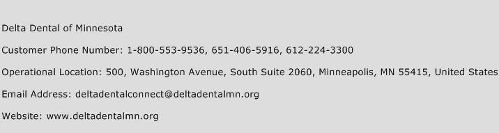 Delta Dental of Minnesota Phone Number Customer Service