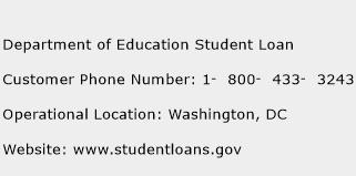 Department of Education Student Loan Phone Number Customer Service