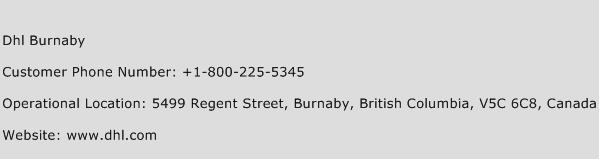 Dhl Burnaby Phone Number Customer Service