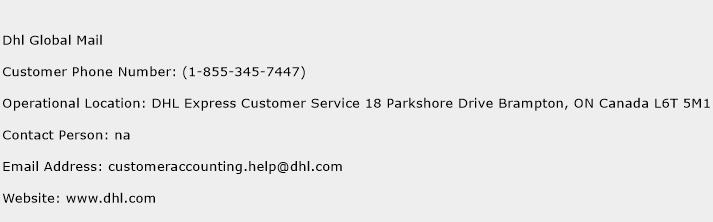 Dhl Global Mail Phone Number Customer Service