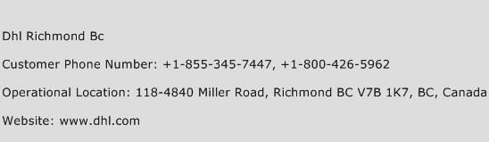 Dhl Richmond Bc Phone Number Customer Service
