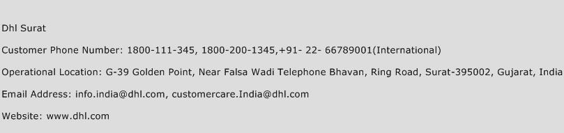 Dhl Surat Phone Number Customer Service