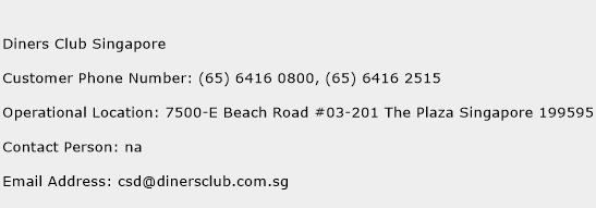 Diners Club Singapore Phone Number Customer Service