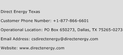 Direct Energy Texas Phone Number Customer Service