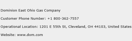 Dominion East Ohio Gas Company Phone Number Customer Service