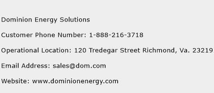 Dominion Energy Solutions Phone Number Customer Service