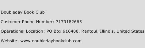 Doubleday Book Club Phone Number Customer Service