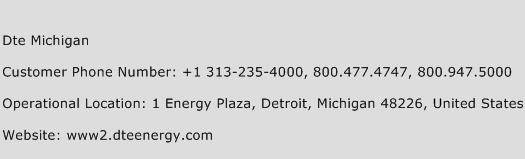 Dte Michigan Phone Number Customer Service