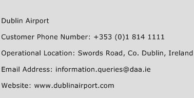 Dublin Airport Phone Number Customer Service