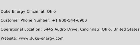 Duke Energy Cincinnati Ohio Phone Number Customer Service