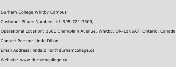 Durham College Whitby Campus Phone Number Customer Service