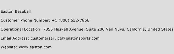 Easton Baseball Phone Number Customer Service
