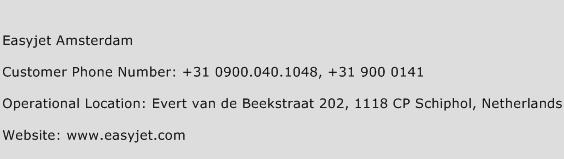 Easyjet Amsterdam Phone Number Customer Service